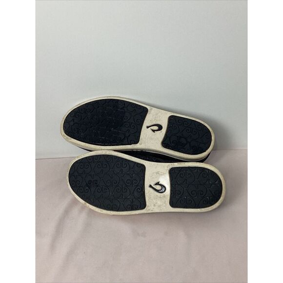 EUC Olukai PEHUEA POW! WOW! Slip on Canvas Sneakers Shoes Size 6 GREY LEAF - Picture 7 of 7